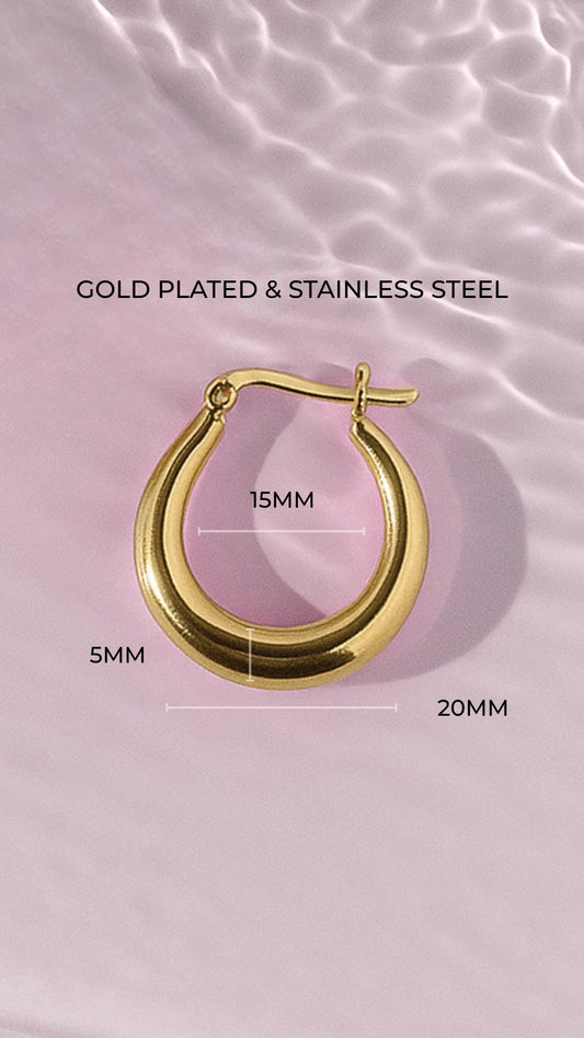 18k Gold Plated Stainless Steel Hoops