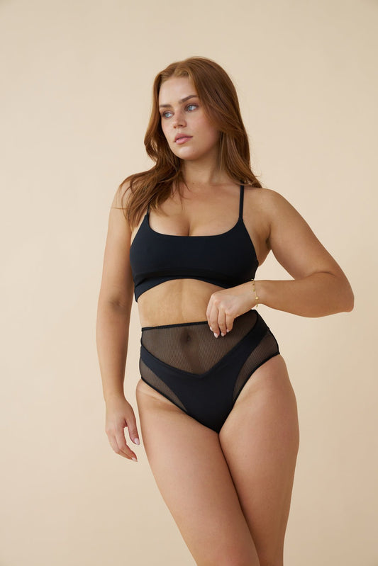 Blake High Waist Mesh Shorts Black