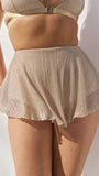 Free Flow High Waist Skort in Gold Pleat
