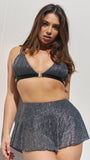 Follow Me Bra in Silver Black Pleat