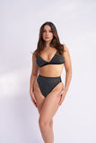 Adriana Bedazzled High Waist Bottoms Black