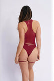 Anna Basque Suspender Set Wine