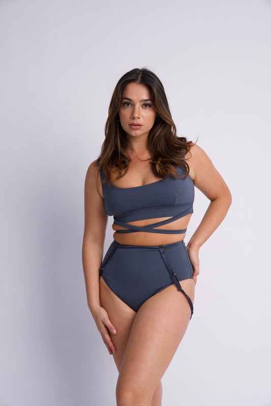 Kehlani High Waist Bottom Steel Blue