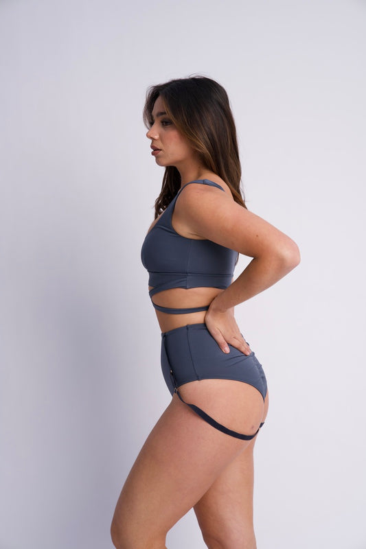 Kehlani High Waist Bottom Steel Blue
