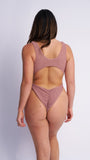 Kenzie High Cut Bodysuit Rose Gold Shimmer