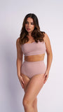 Aerolux Fabric: High Waist Basic Shorts Taupe