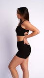 Aerolux Fabric: Bridget Strappy Top Black