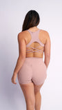 Aerolux Fabric: Scrunch Bike Shorts Taupe