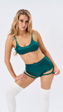 Lure You High Waist Garter Christmas Shorts Teal