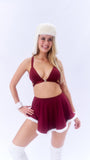 Follow Me Bra - Front Clasp Strappy Triangle Bra Wine