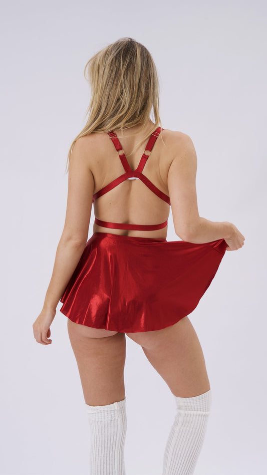 Free Flow Christmas Skirt Red