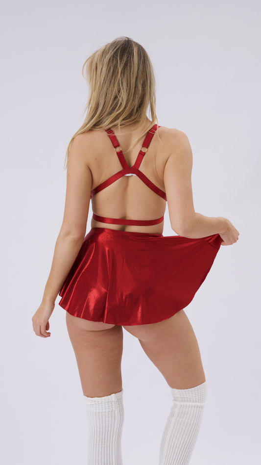 Free Flow Christmas Skirt Red