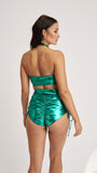 High Neck Top Metallic Green