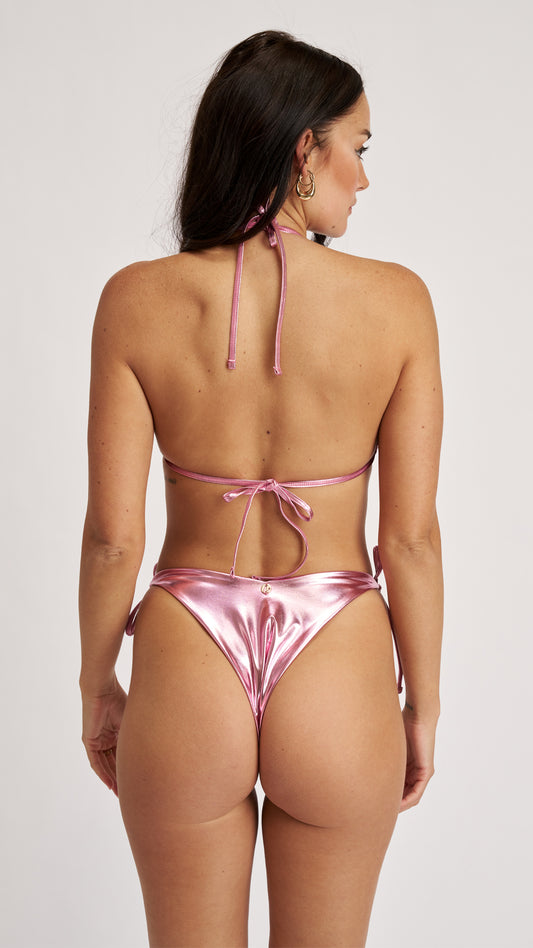 Mary Kate Bikini Set Metallic Baby Pink