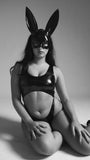 Kenzie High Cut Bodysuit Black PU
