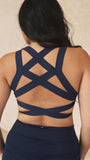 Serena Top - Strappy High Support Sports Bra Navy