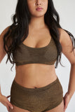 May Scrunch Top in Gold Black Lurex