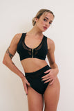 Odessa Mesh Zip Top Black