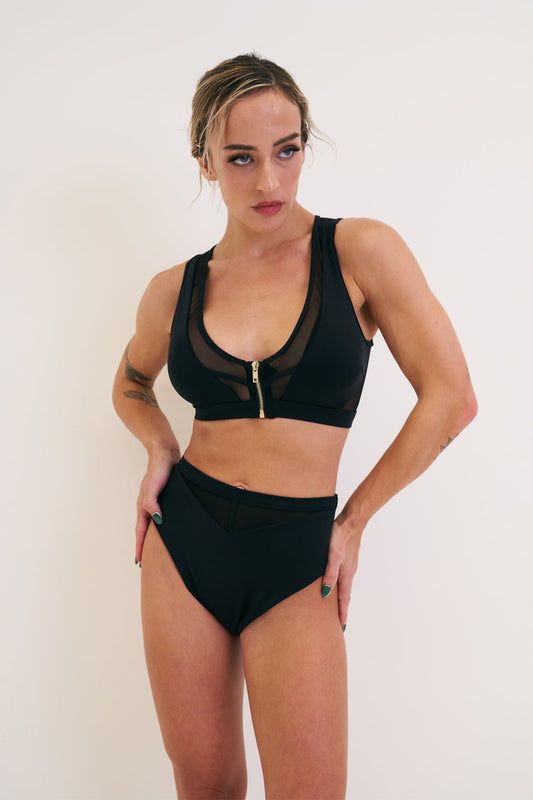 Odessa Mesh High Waist Bottoms Black