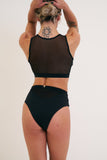 Odessa Mesh Zip Top Black