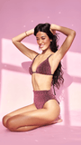 Elara Diamante High Waist Bottoms Pink