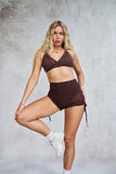 Sienna Mesh Cut Out Bra Chocolate