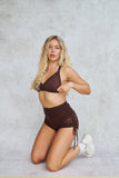 Sienna Mesh Cut Out Bra Chocolate