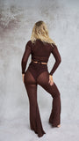 Sienna Wrap Around Mesh Top Chocolate