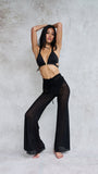 Sienna Mesh Flare Pants Black