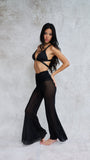 Sienna Mesh Flare Pants Black