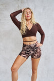 Gianna Mesh High Waist Shorts Zebra