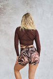Gianna Mesh High Waist Shorts Zebra