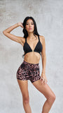 Gianna Mesh High Waist Shorts Leopard