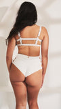 Clover Side Strap High Waist Bottoms White
