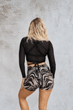 Sienna Wrap Around Mesh Top Black