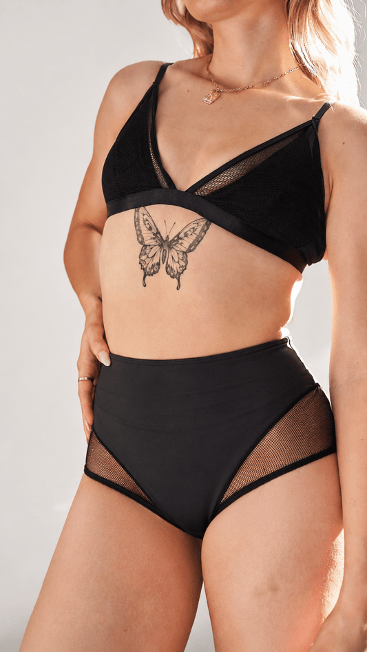 Carla Bike Shorts - Mesh High Waist Recycled Black