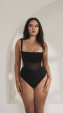 Clover Side Strap Bodysuit Black
