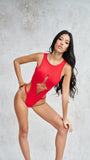 Raven Bodysuit Red