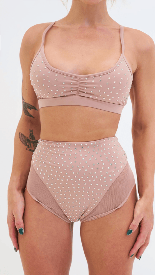 Roxie Diamante Top Taupe