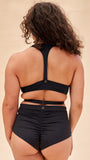Amber Top - Adjustable Strappy Racerback Moulded Top Recycled Black