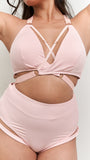 Blaire Bottom - Adjustable Garter High Waist Bottom Recycled Blush