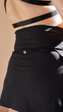 Dakota Tennis Skirt - A Line High Waist Skort Recycled Black