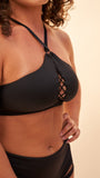 Kylie Top - Criss Cross Halter Top Recycled Black