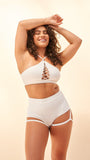 Kylie Top - Criss Cross Halter Top Recycled White