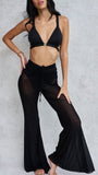 Sienna Mesh Flare Pants Black