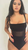 Clover Side Strap Bodysuit Black