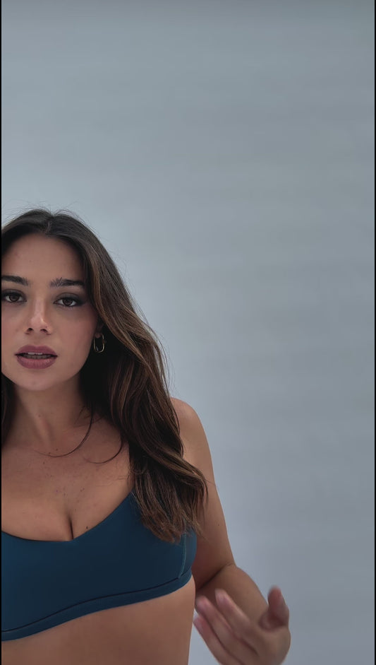 Gigi Top - Mesh Panelled Top Recycled Teal