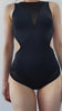 Isabella Cut Out Mesh Bodysuit Black
