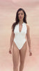 Marina High Neck Zipper Scuba Bodysuit White