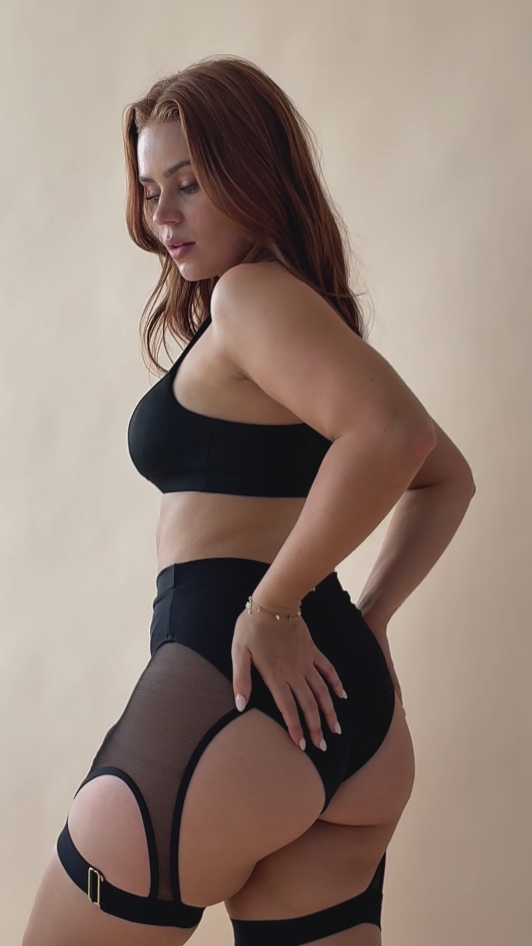 Bex Mesh High Cut Garter Shorts